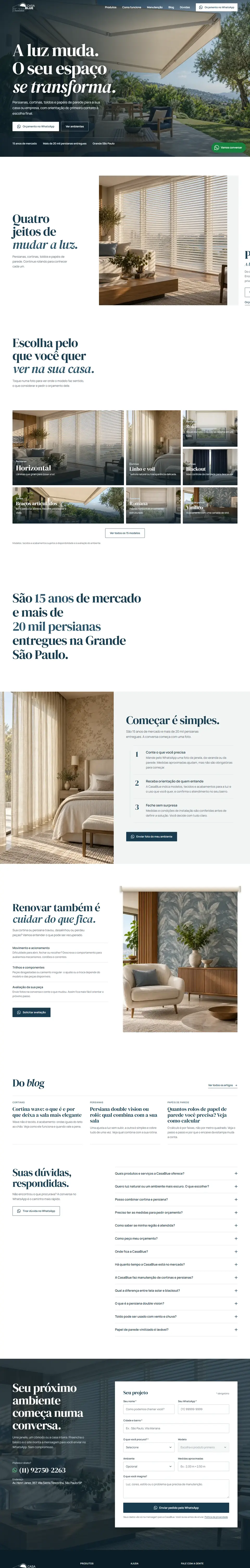 Layout final do site Casablue