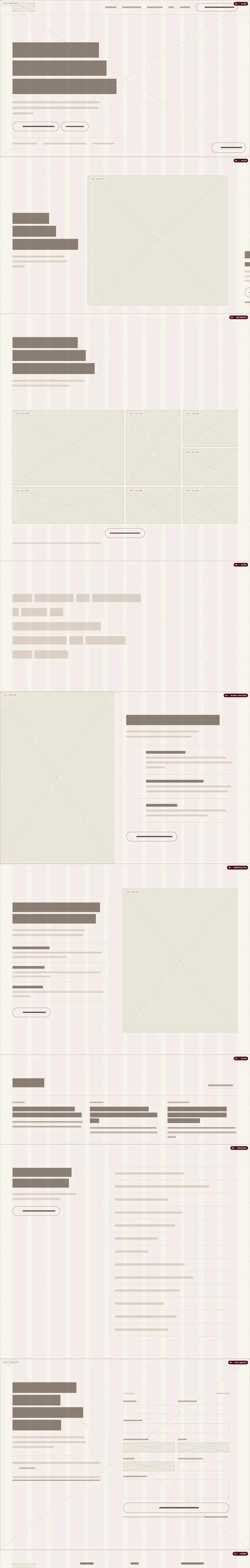 Wireframe do site Casablue
