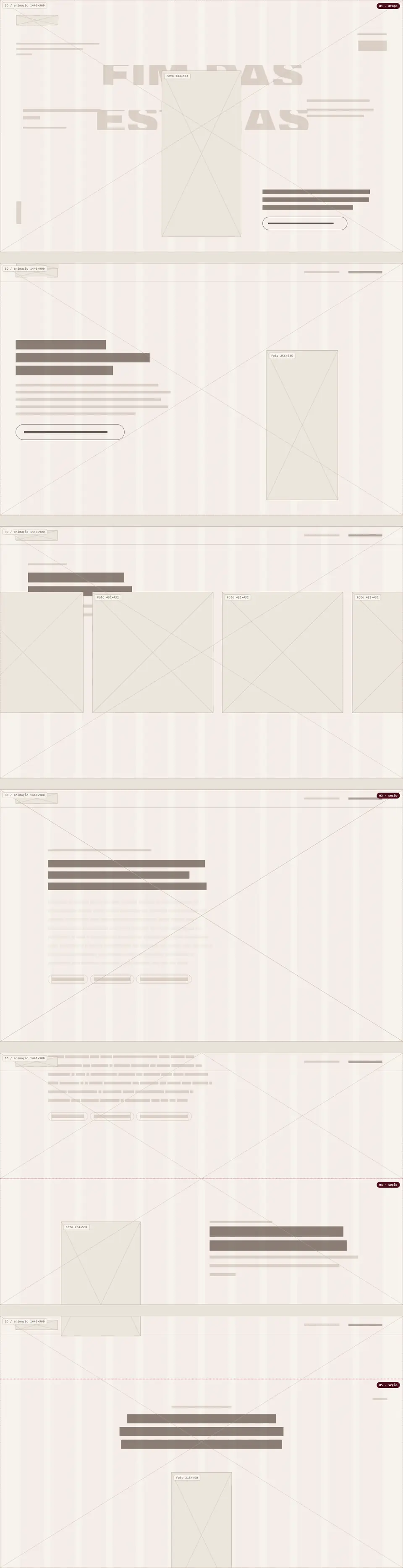 Wireframe do site Cicatrissim